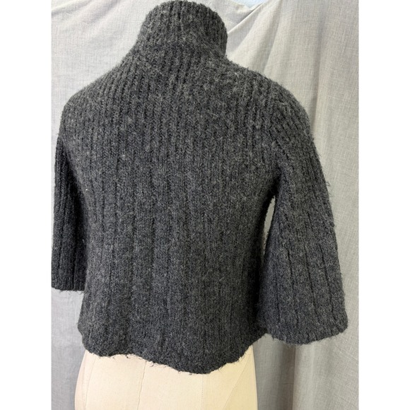 Free People Wool Blend Patchwork Jacket Art Knit Funnel Neck Boho Festival XS - Picture 4 of 12